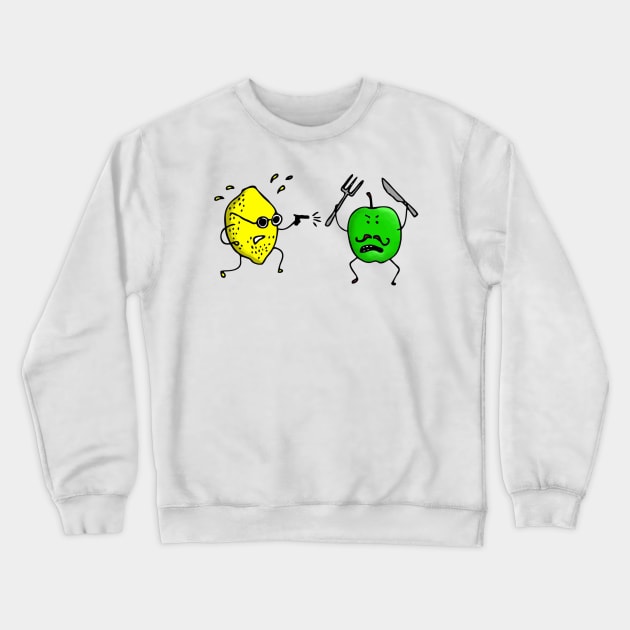 Food Fight! Crewneck Sweatshirt by MiniMoosePrints